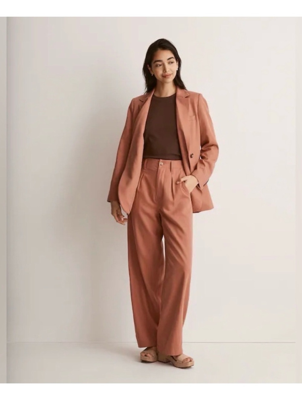 Madewell The Neale Straight-Leg Pant in Drapeweave Size 8 dried rose
